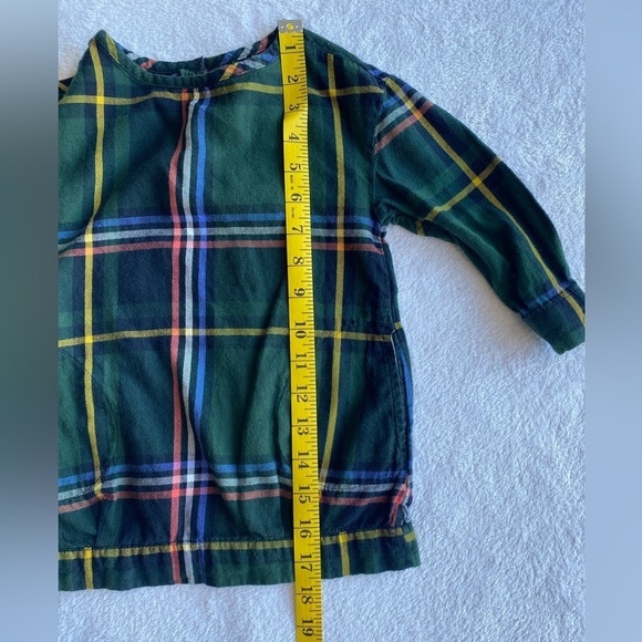 Old Navy Girl’s Tunic 100% Cotton Shirt Dress Pockets Green Plaid Size 2T GUC - Picture 5 of 9